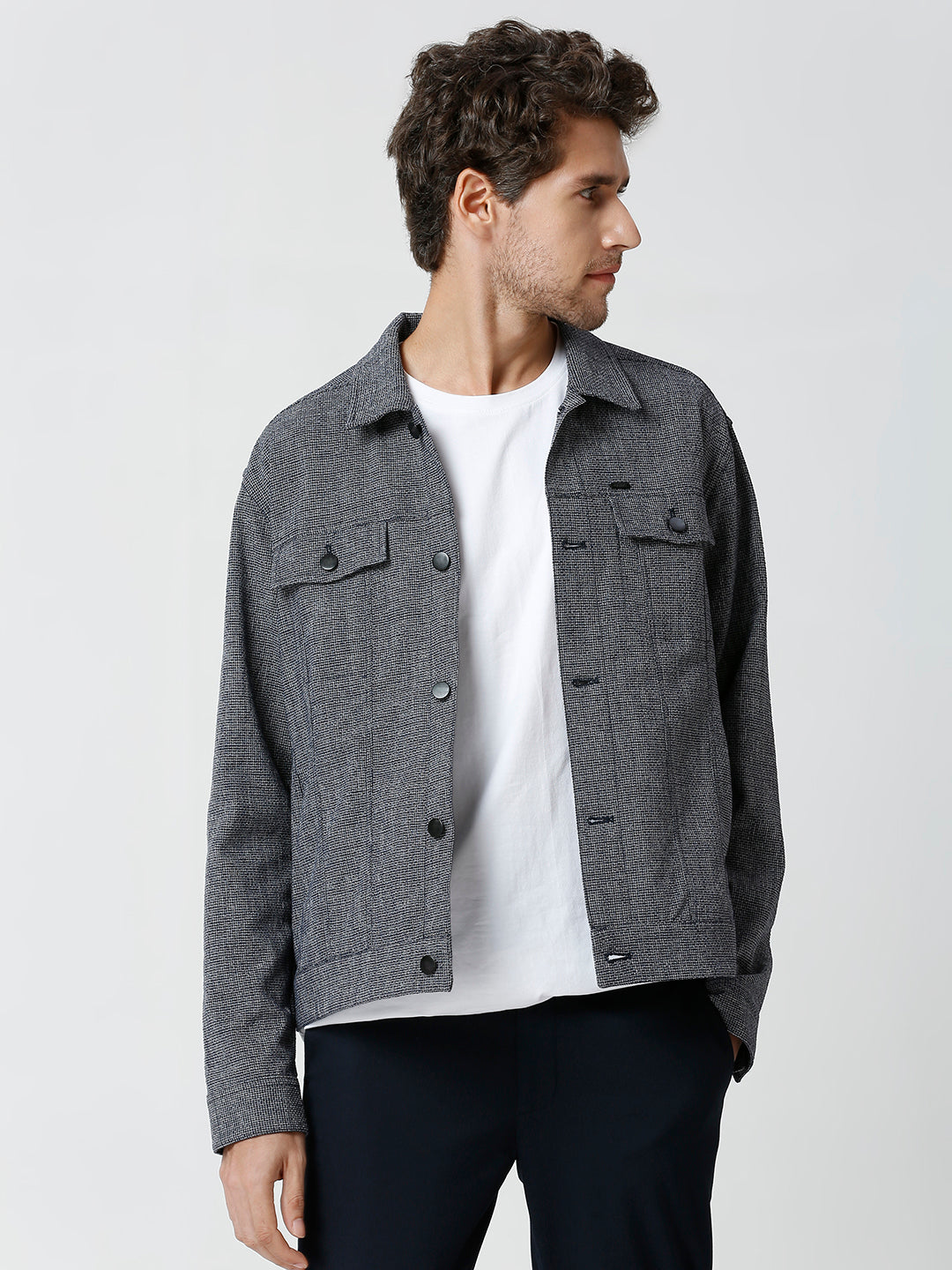 Cotton Checks Medieval Blue Parkway Shacket