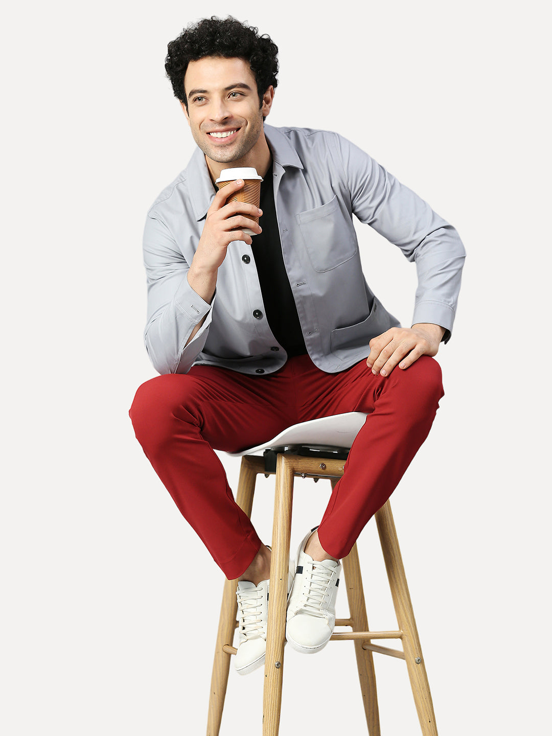 Beetroot Red Accent Trouser for men