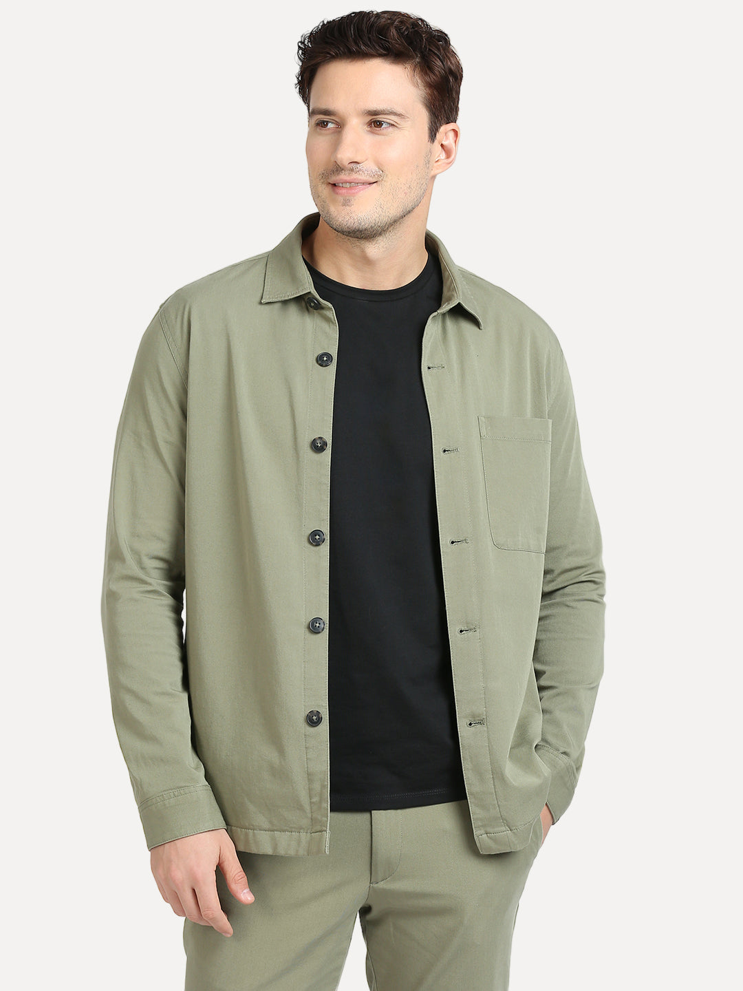 Cotton Fig Green Shacket