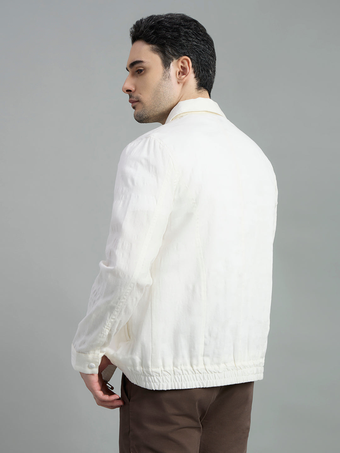 Cotton Jacquard Messenger Shacket