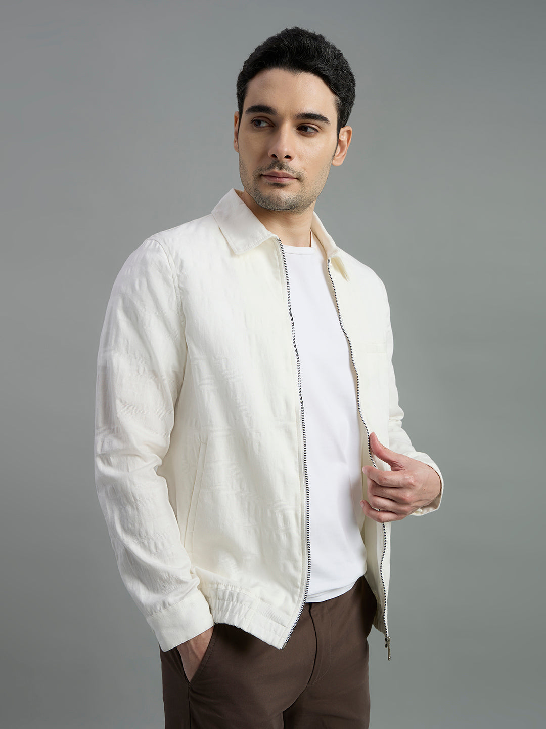 Cotton Jacquard Messenger Shacket