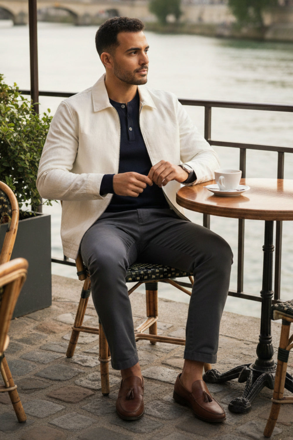 Cotton Jacquard Messenger Shacket