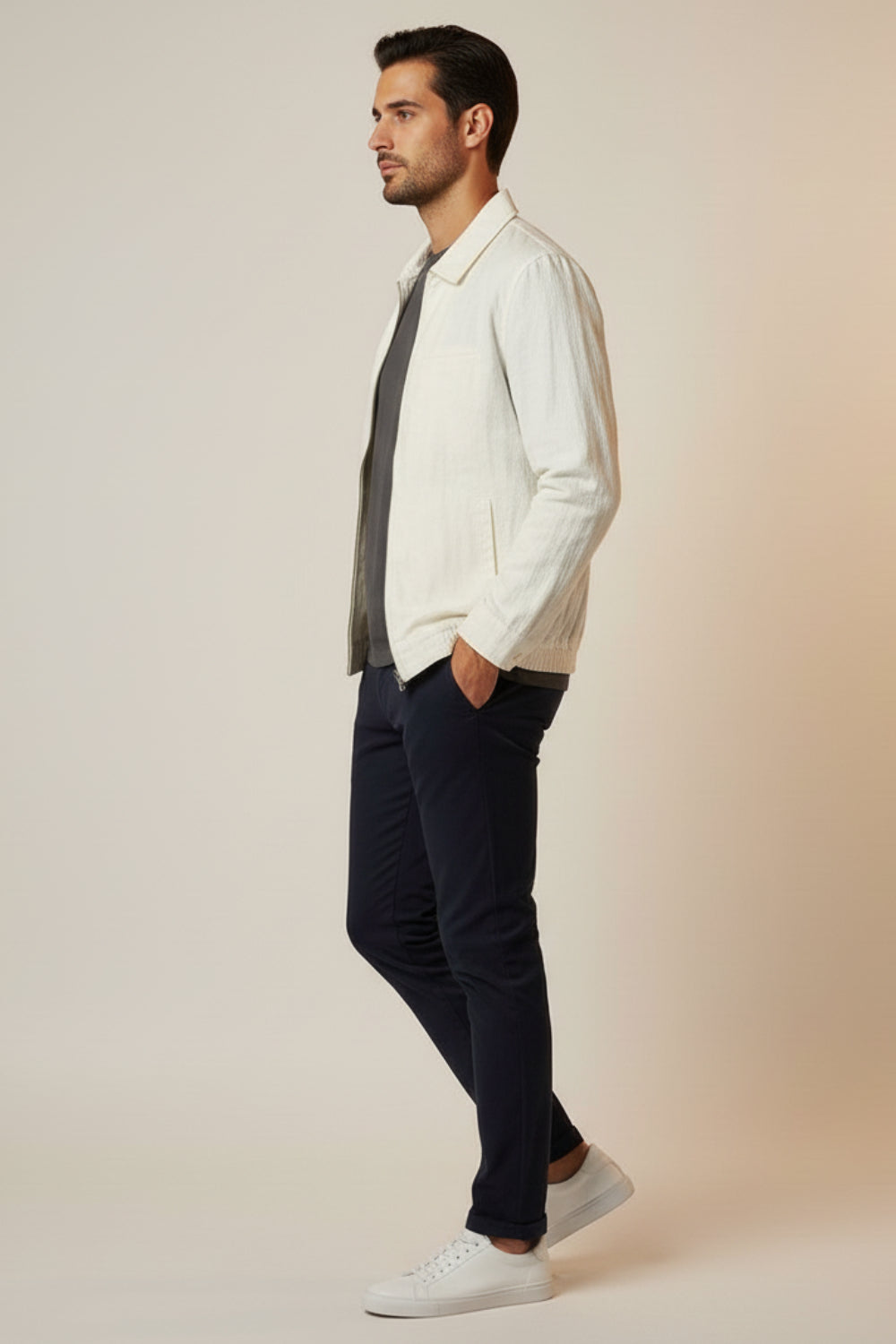 Cotton Jacquard Messenger Shacket