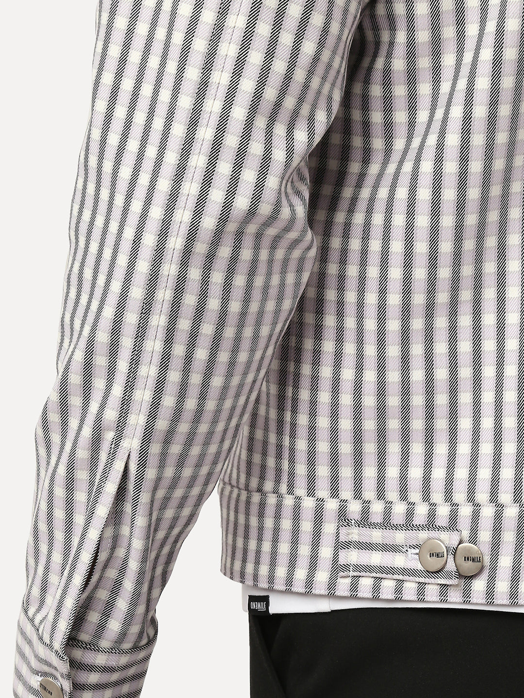 Soft Touch Violet Mini Check Maze Shacket