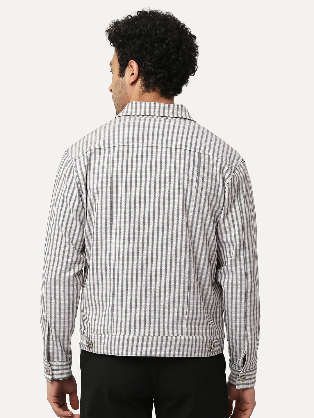 Soft Touch Violet Mini Check Maze Shacket