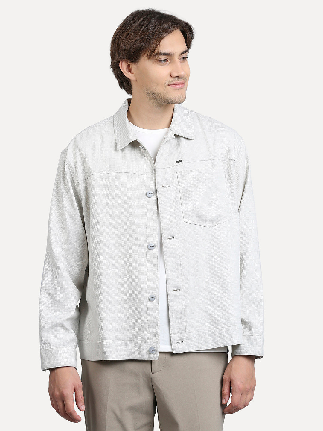 Soft Touch Grey Particle Shacket
