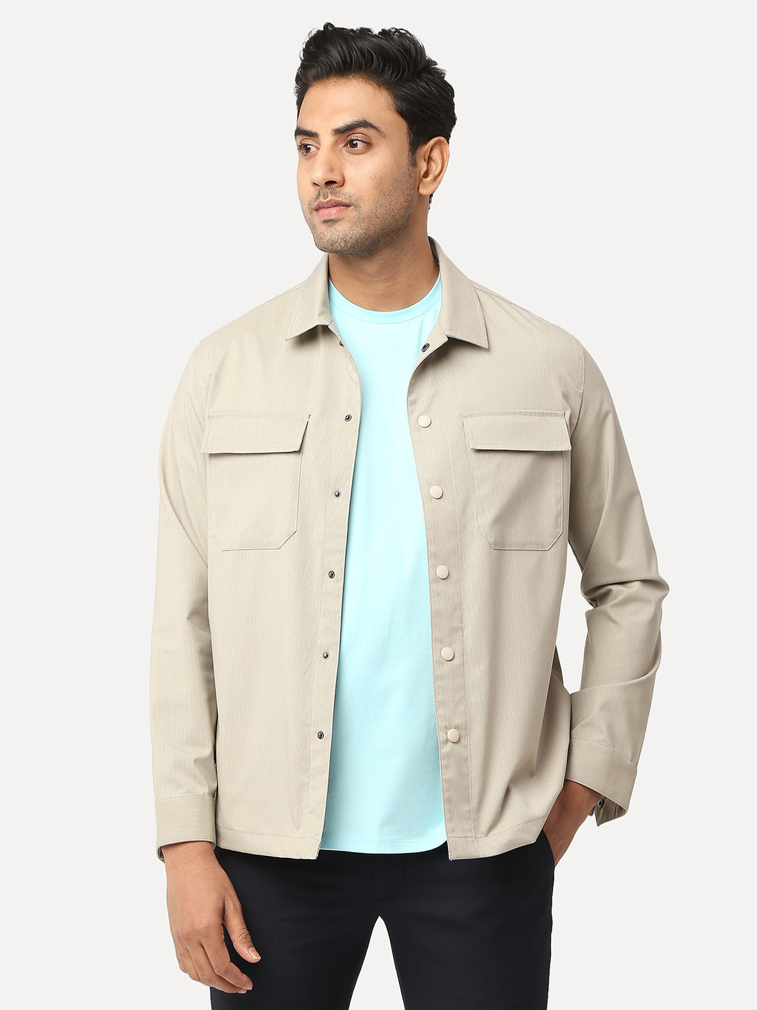 Soft Touch Beige Linear Shacket