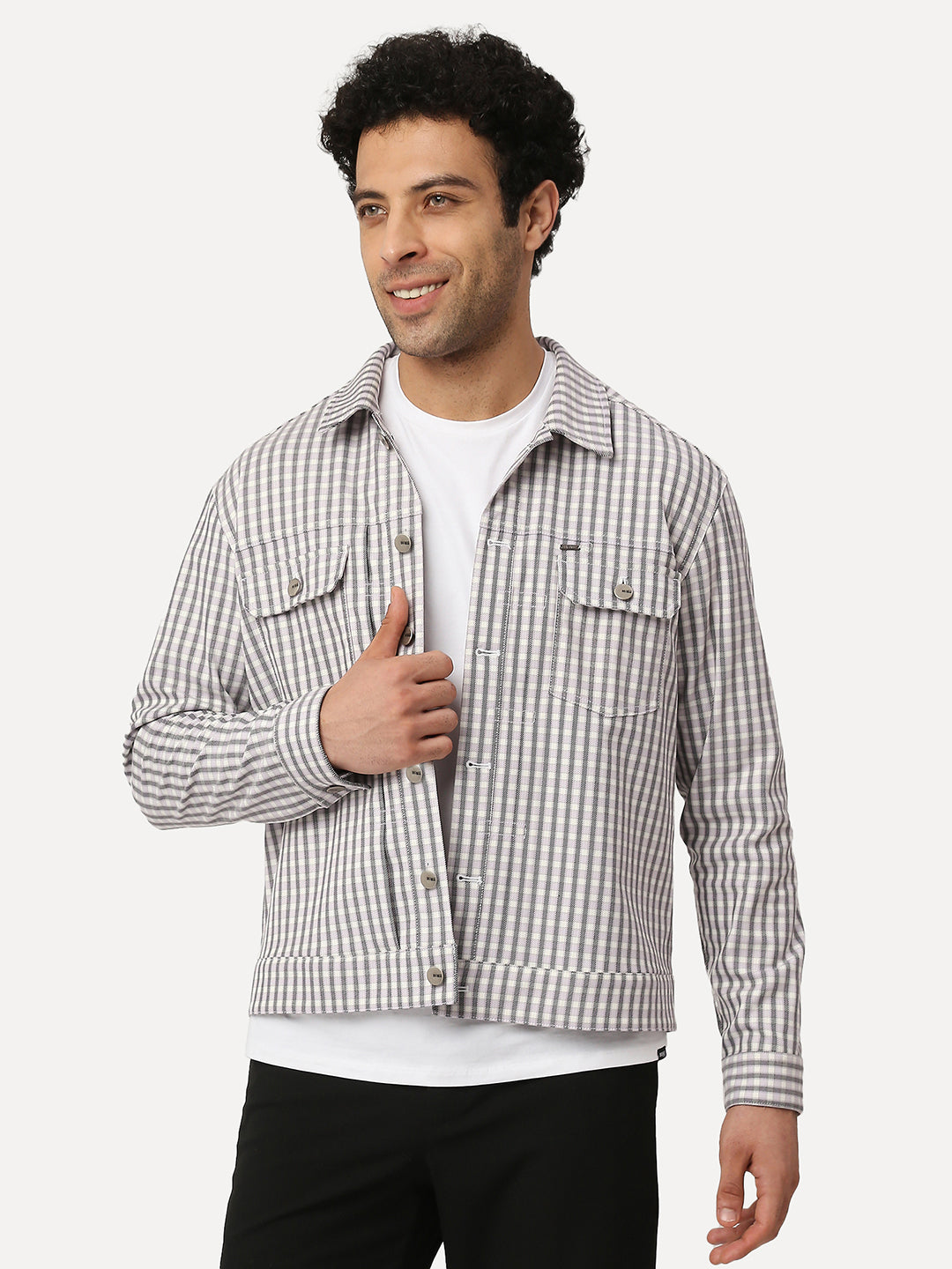 Soft Touch Violet Mini Check Shacket