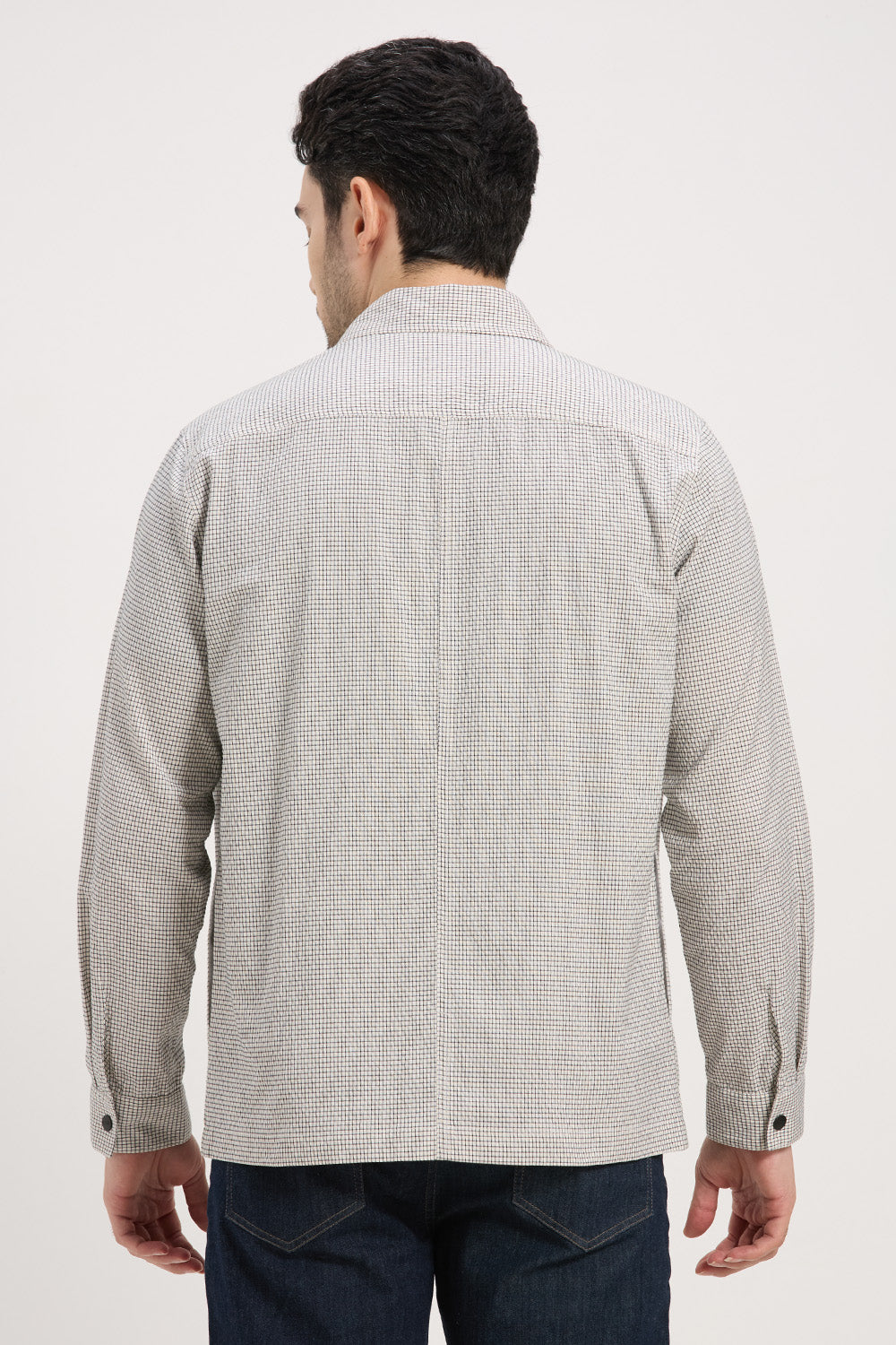 Cotton Lightweight Seersucker Flexure Shacket