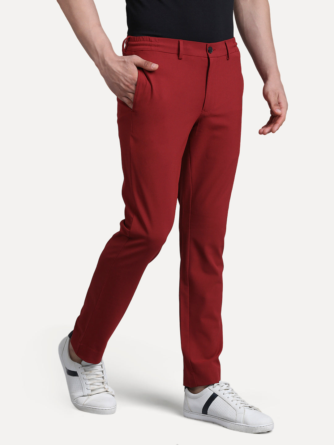 slim fit beetroot trouser for men
