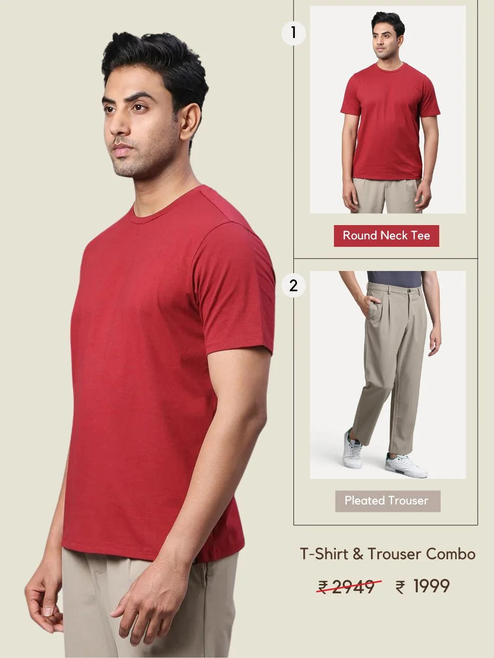 The Relaxed Sophisticate - T-Shirt & Trouser Combo