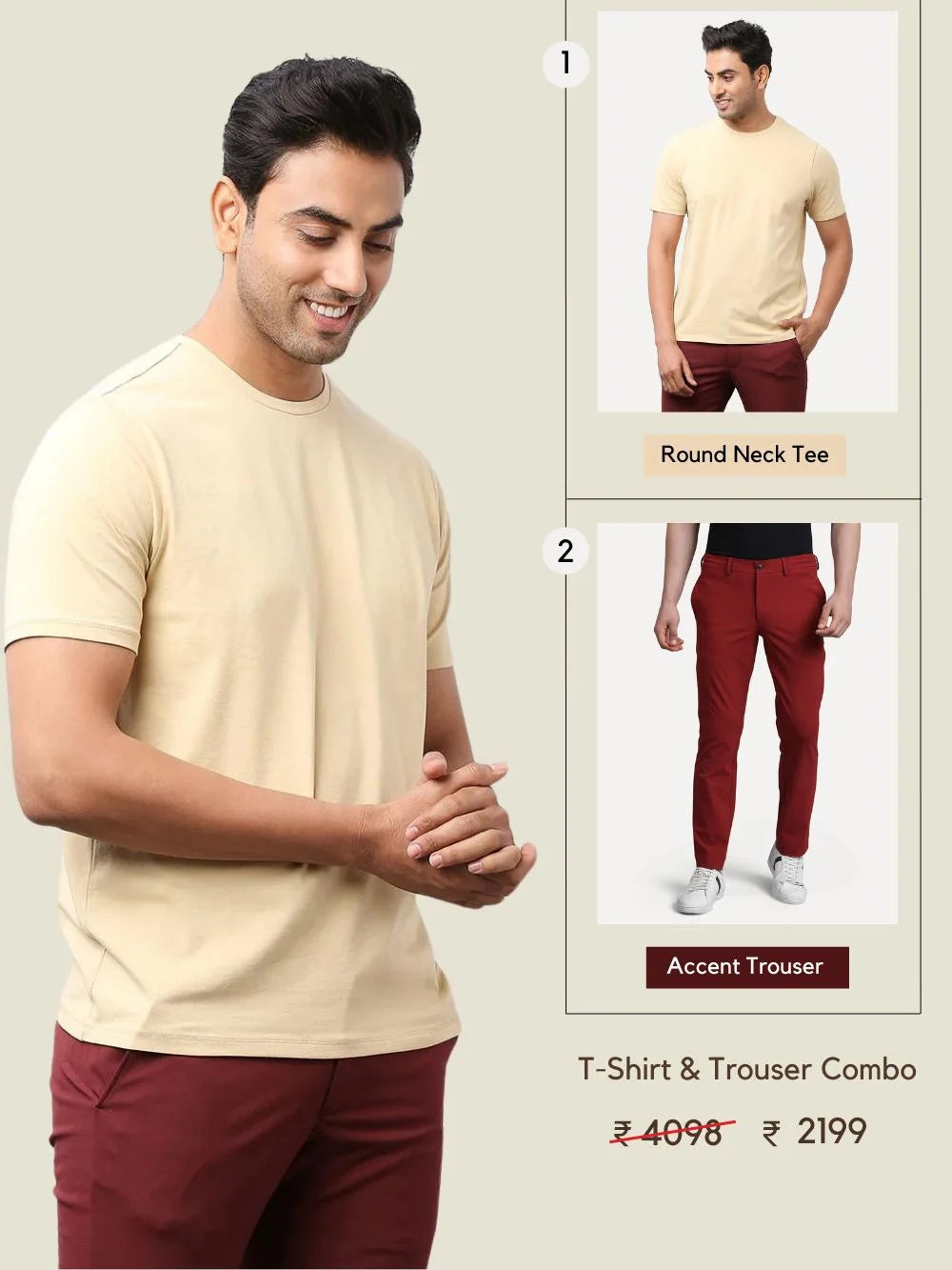 The Minimalist Maverick - T-Shirt & Trouser Combo