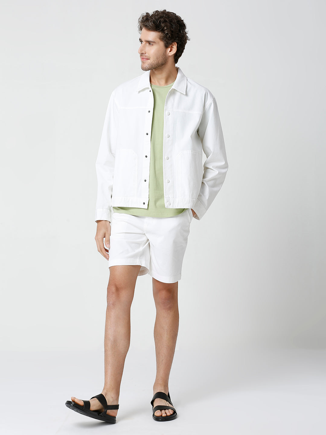 Cotton White Harbor Shacket