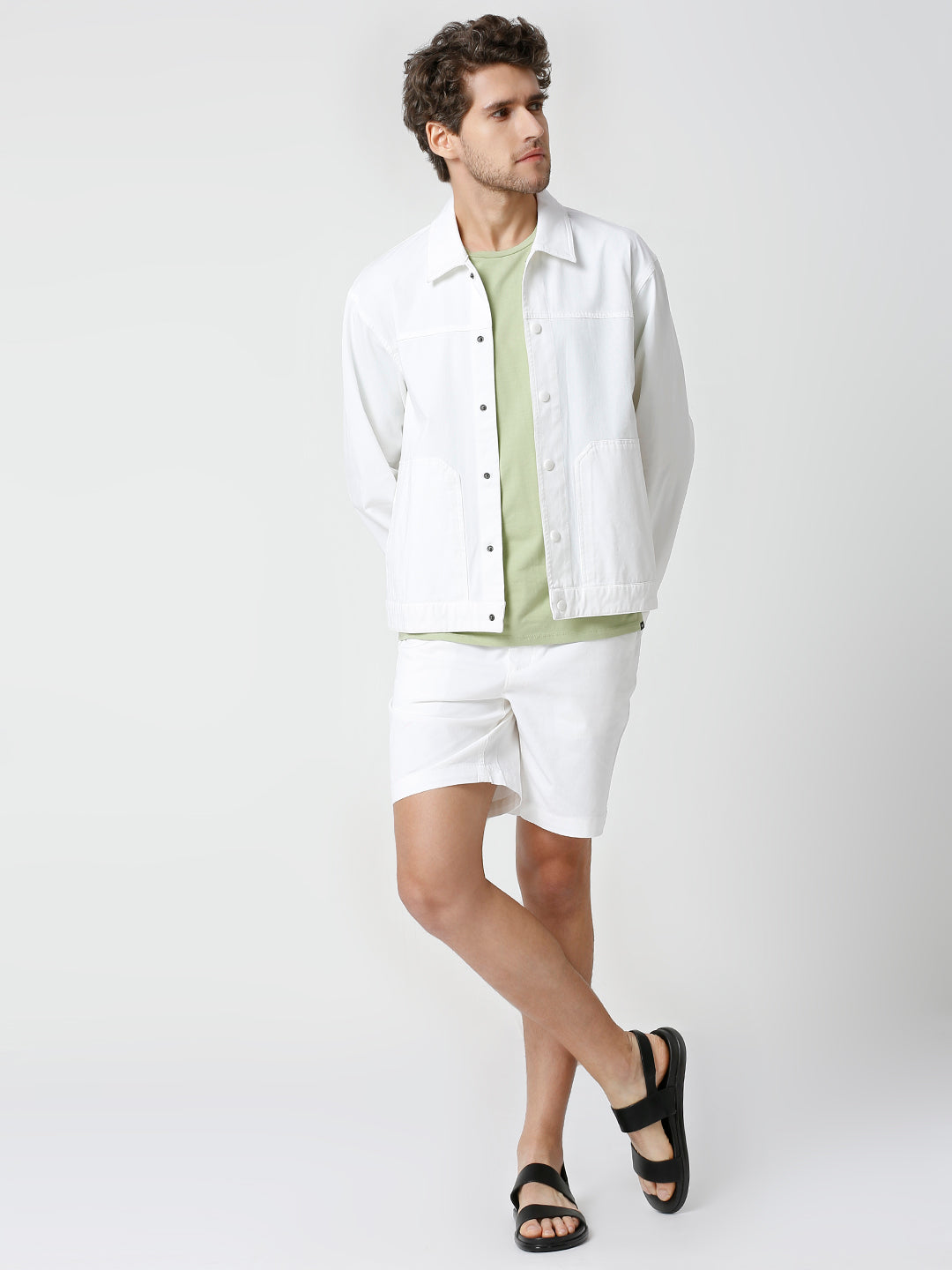 Cotton White Harbor Shacket