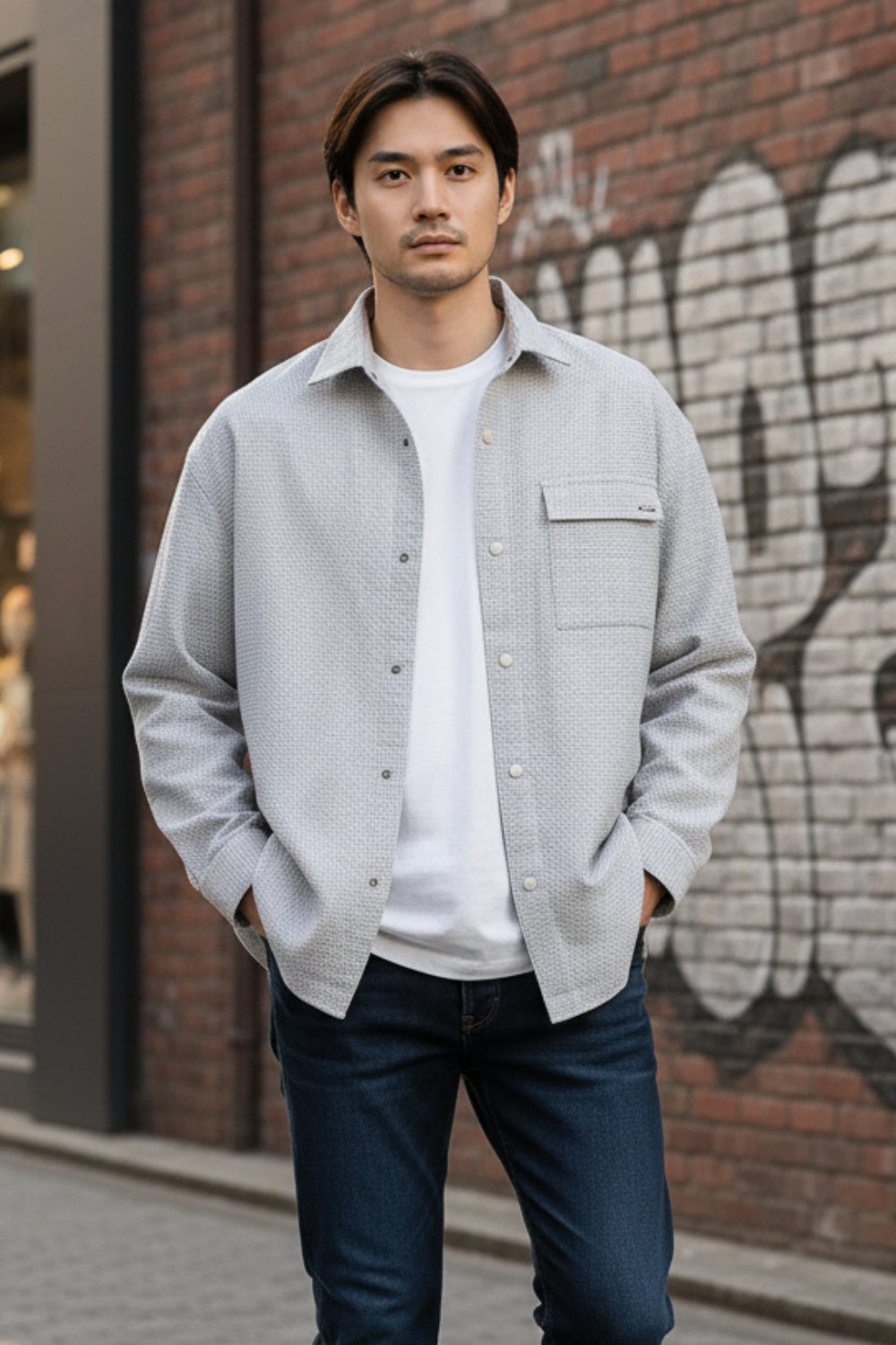 Soft Touch Grey Frosty Shacket