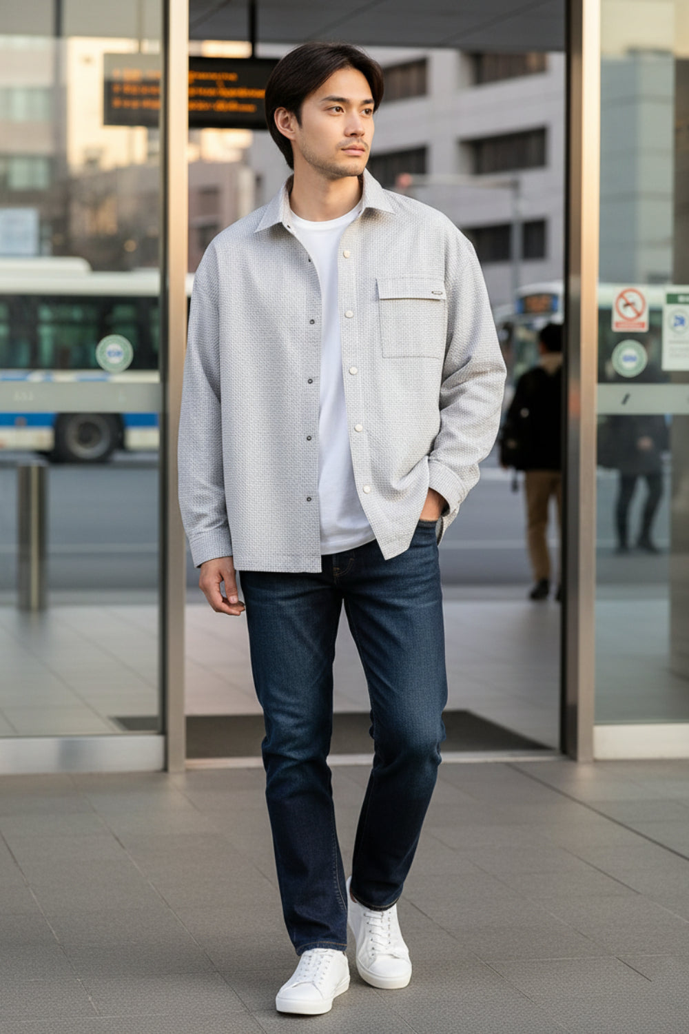 Soft Touch Grey Frosty Shacket