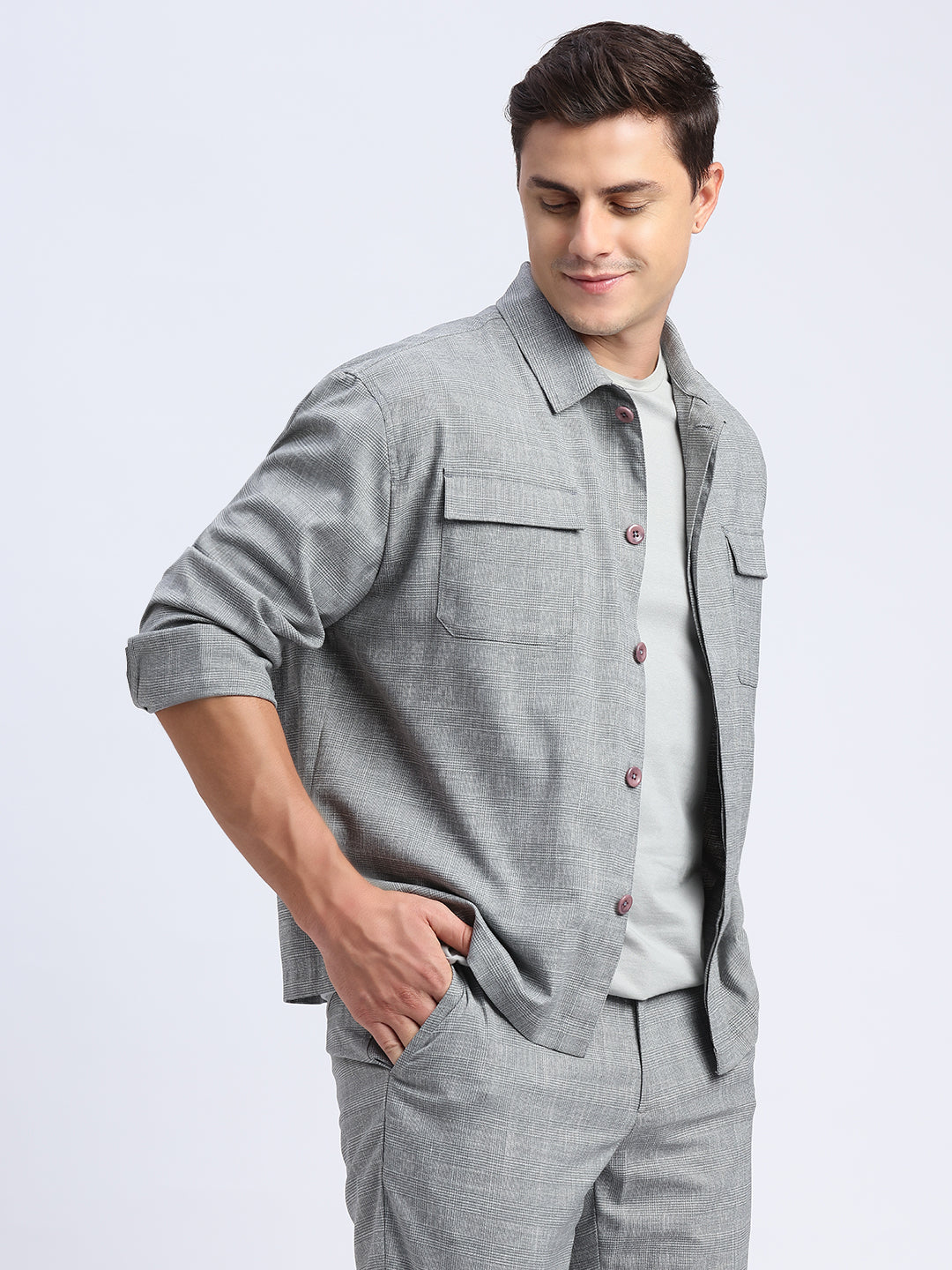 Soft Touch Harmony Grey Shacket