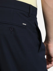 Hyperflex Navy Blue Pleated Trouser