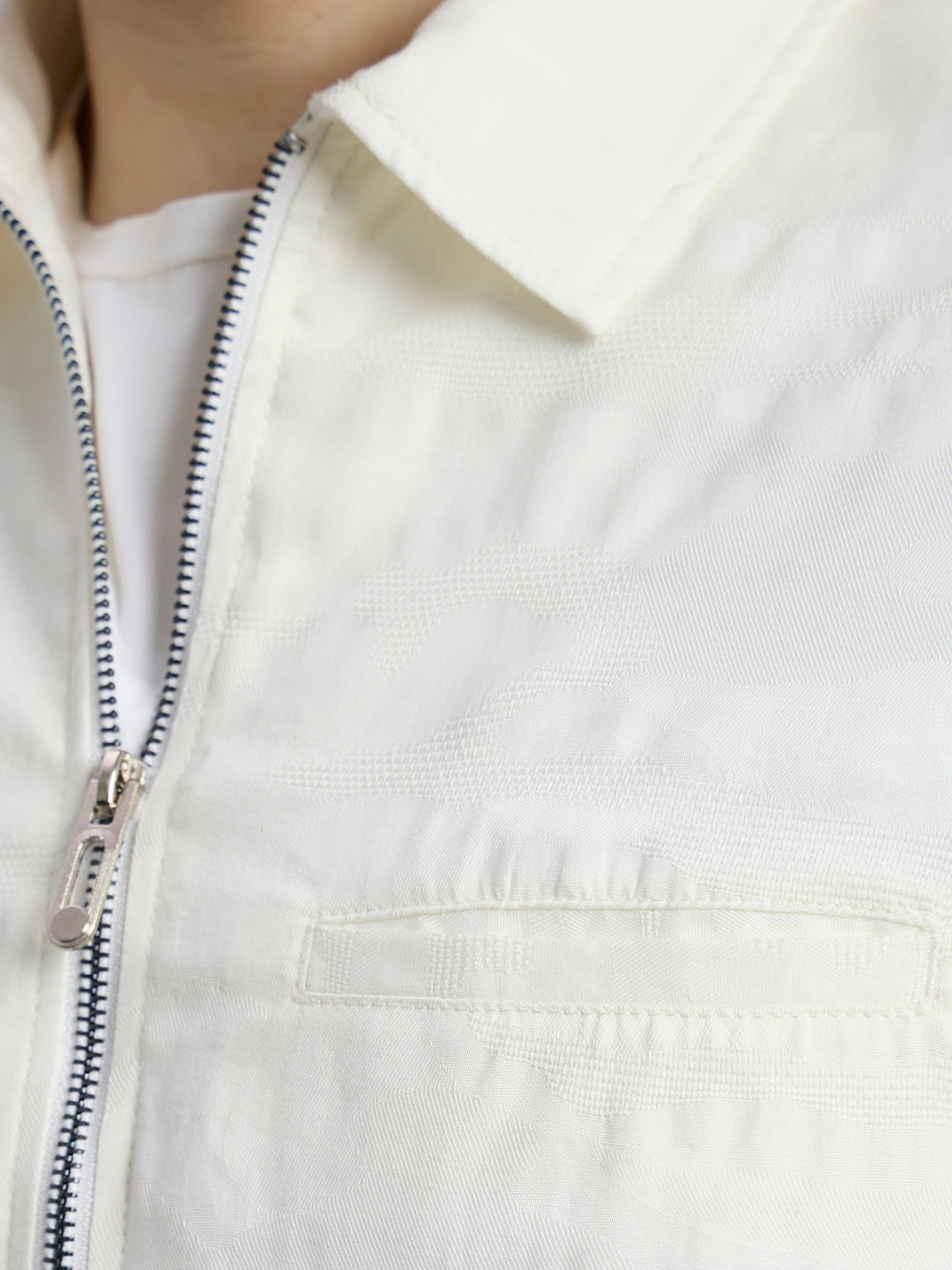 Cotton Jacquard Messenger Shacket