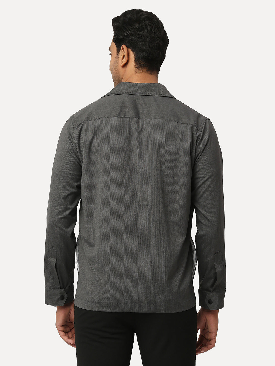 Soft Touch Black Linear Shacket