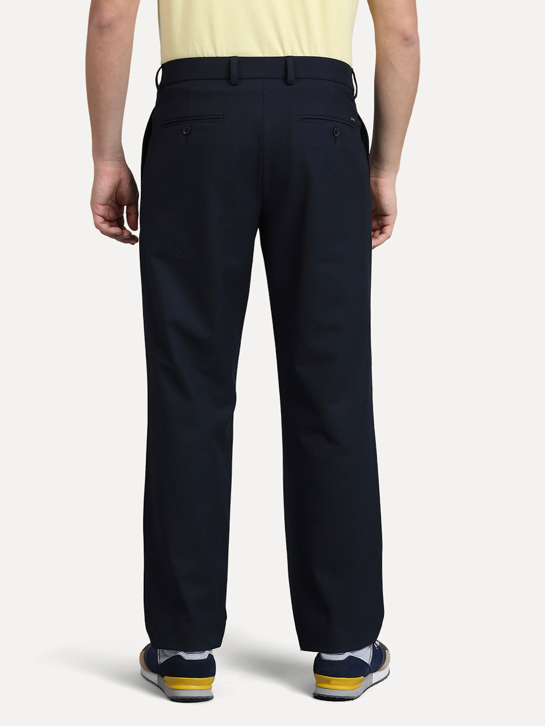 Hyperflex Navy Blue Pleated Trouser