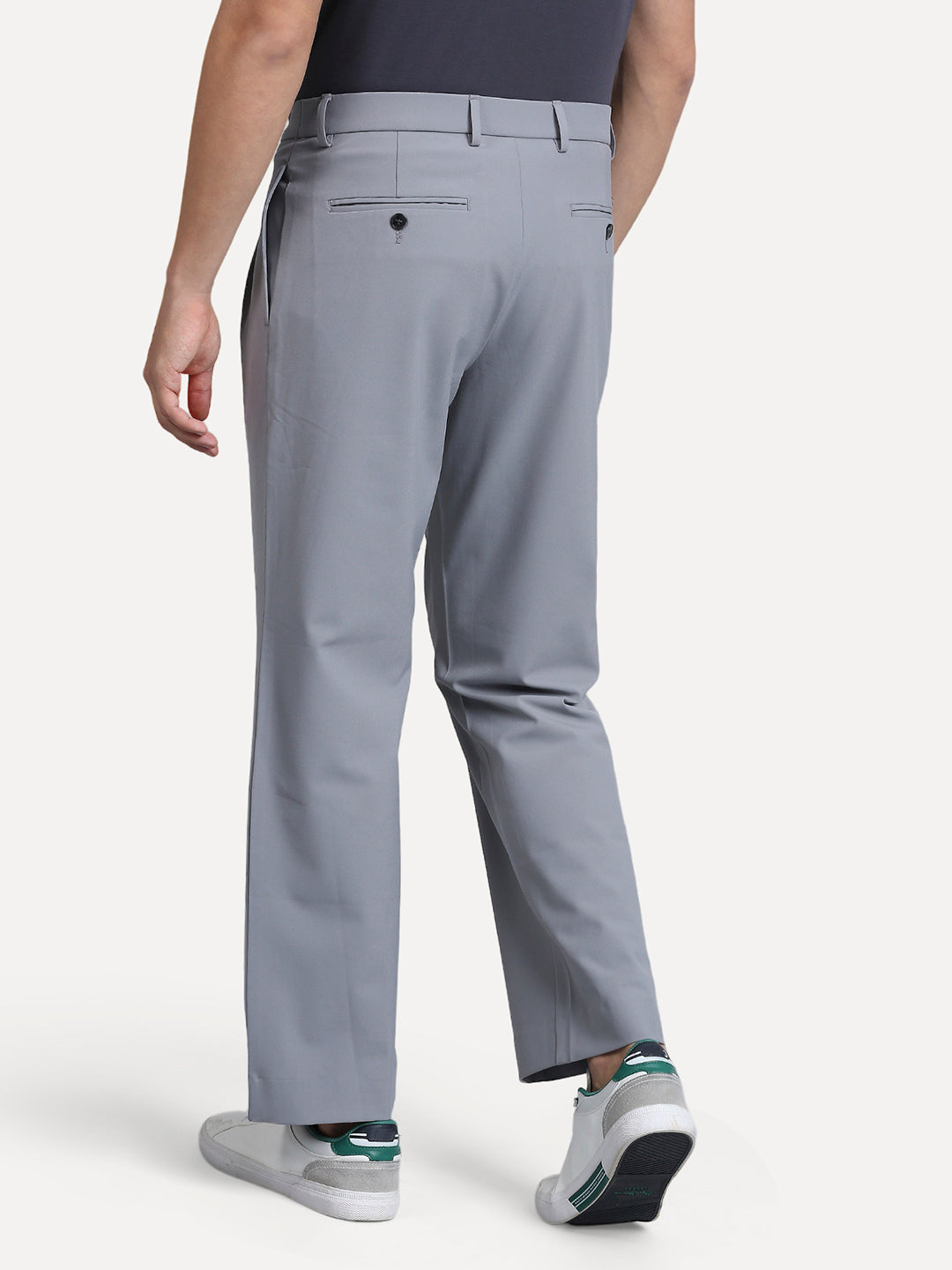 Hyperflex Stone Grey Pleated Trouser