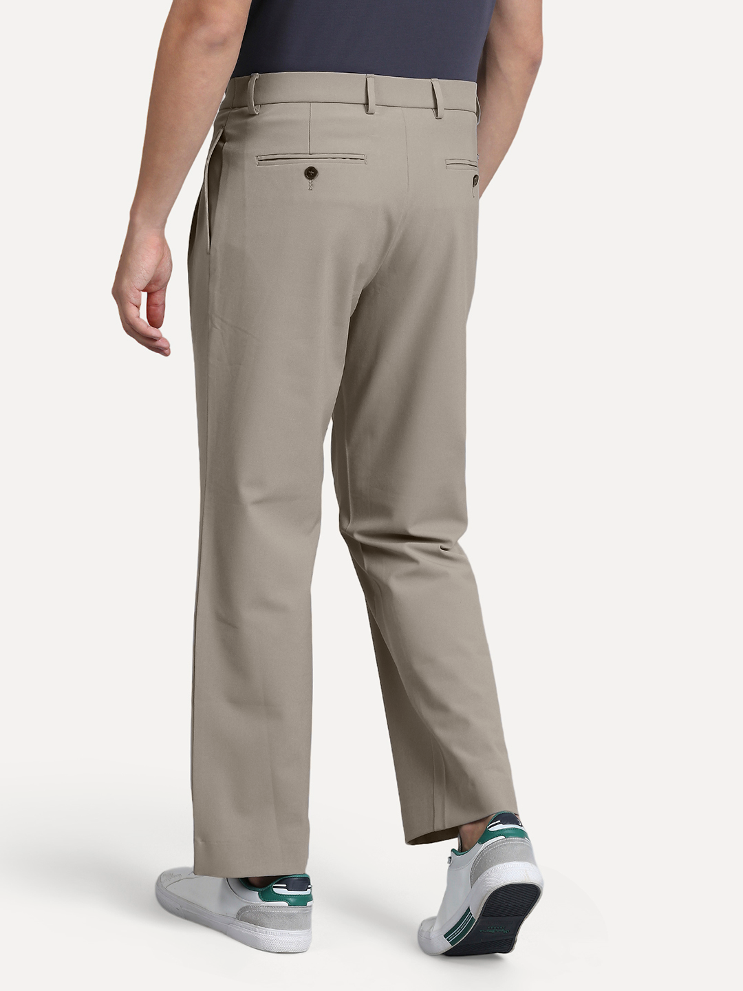 Hyperflex Dusty Beige Pleated Trouser