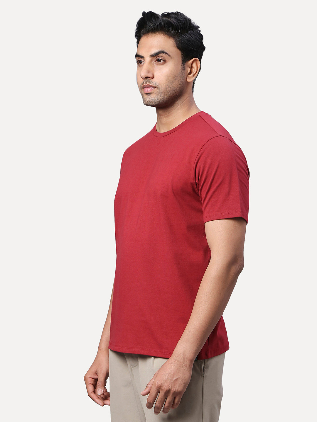 Maroon Round Neck Tee