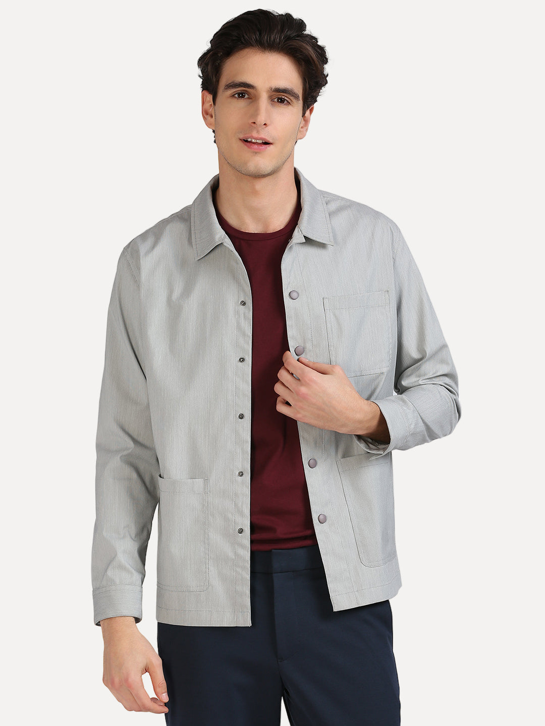 Soft Touch Grey Everyday Shacket