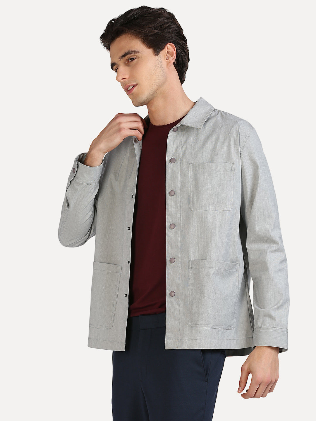 Soft Touch Grey Everyday Shacket