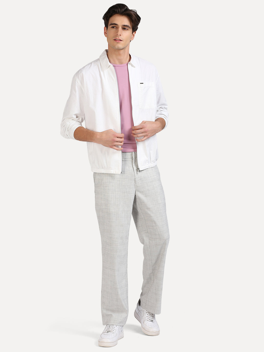 Soft Touch White Sphere Shacket