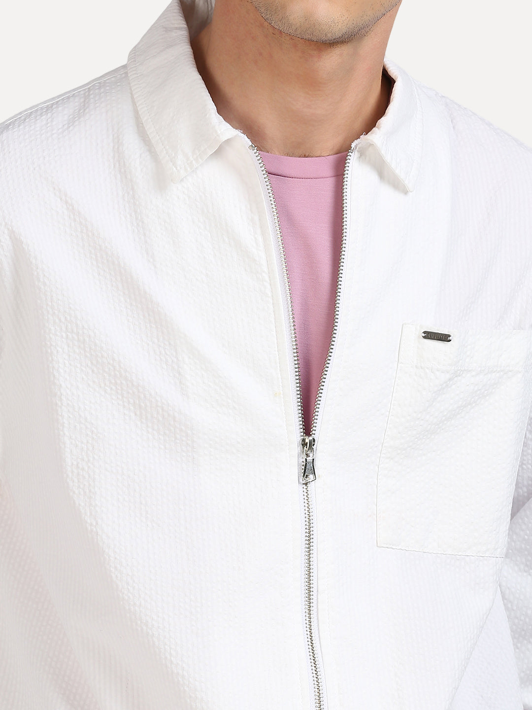 Soft Touch White Sphere Shacket