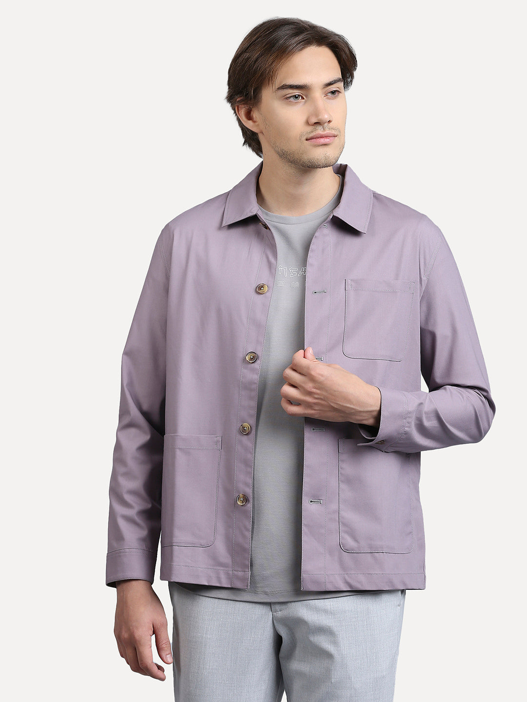 Soft Touch Digital Lavender Shacket