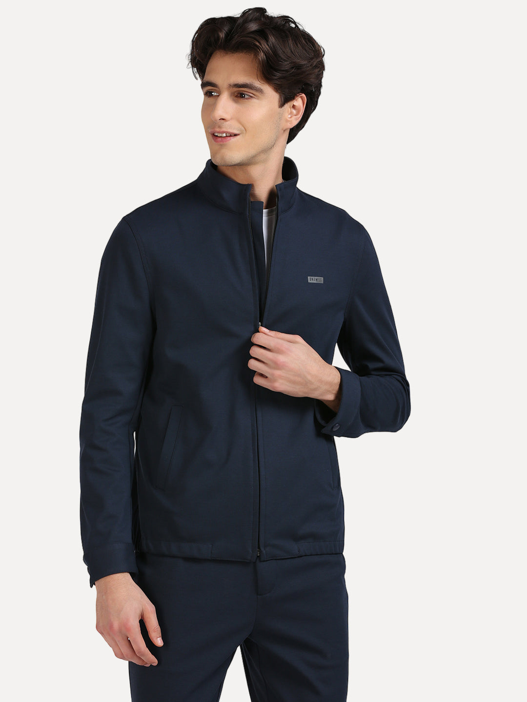 Shop Full Sleeve Solid Navy Blue Men Shacket Online – OneMile